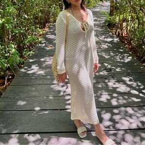 Cream Crochet Maxi Dress